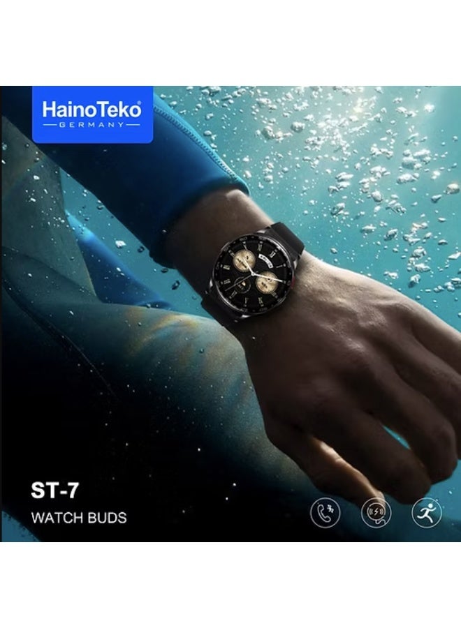 HainoTeko Germany HainoTeko ST-7 Waterproof Smart Watch with Integrated Earbuds - Image 3